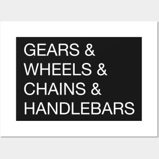 Gears & Wheels & Chains & Handlebars Helvetica Bike Design Posters and Art